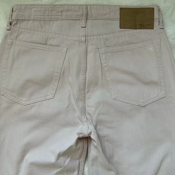Rag & Bone New York Blush Pink Mid-Rise Wide Leg Button Fly Jeans- size 28. - Picture 5 of 11